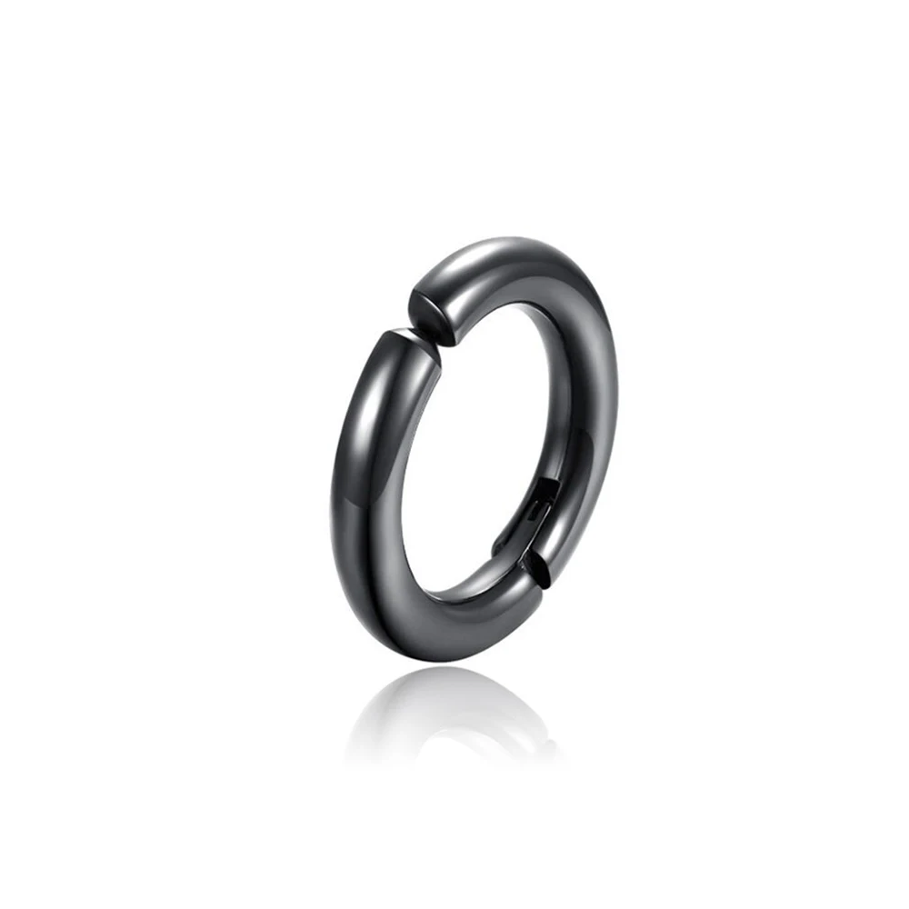 Clip On Hoop Earrings For Men Stainless Steel Fake Piercing Dangle Huggie