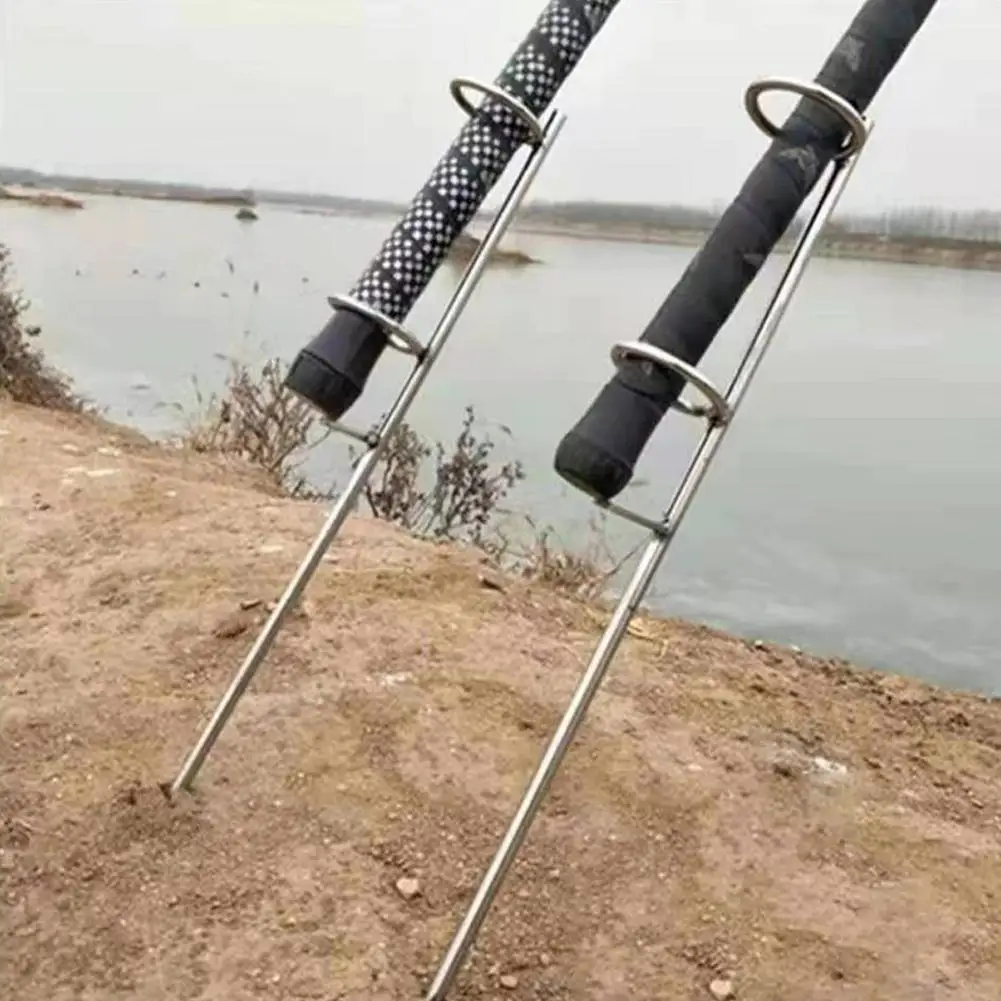 Fishing Rod Ground Holder Steel Adjustable Inserts Portable Bracket ...