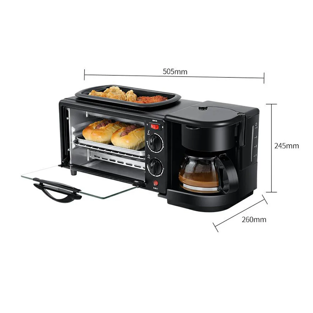 Multifunctional breakfast machine full automatic baking machine Drip Coffee Maker Household Bread Pizza Frying Pan Toaster