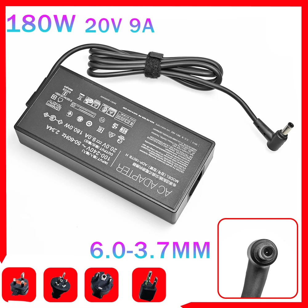 Carregador Adaptador ac para Asus Rog 14 Ga401i G14 Ga5021 Ga502d Tuf Gaming A17 Fonte de Alimentação Portátil Adp180tb h 180w 20v 9a Adp-180tb