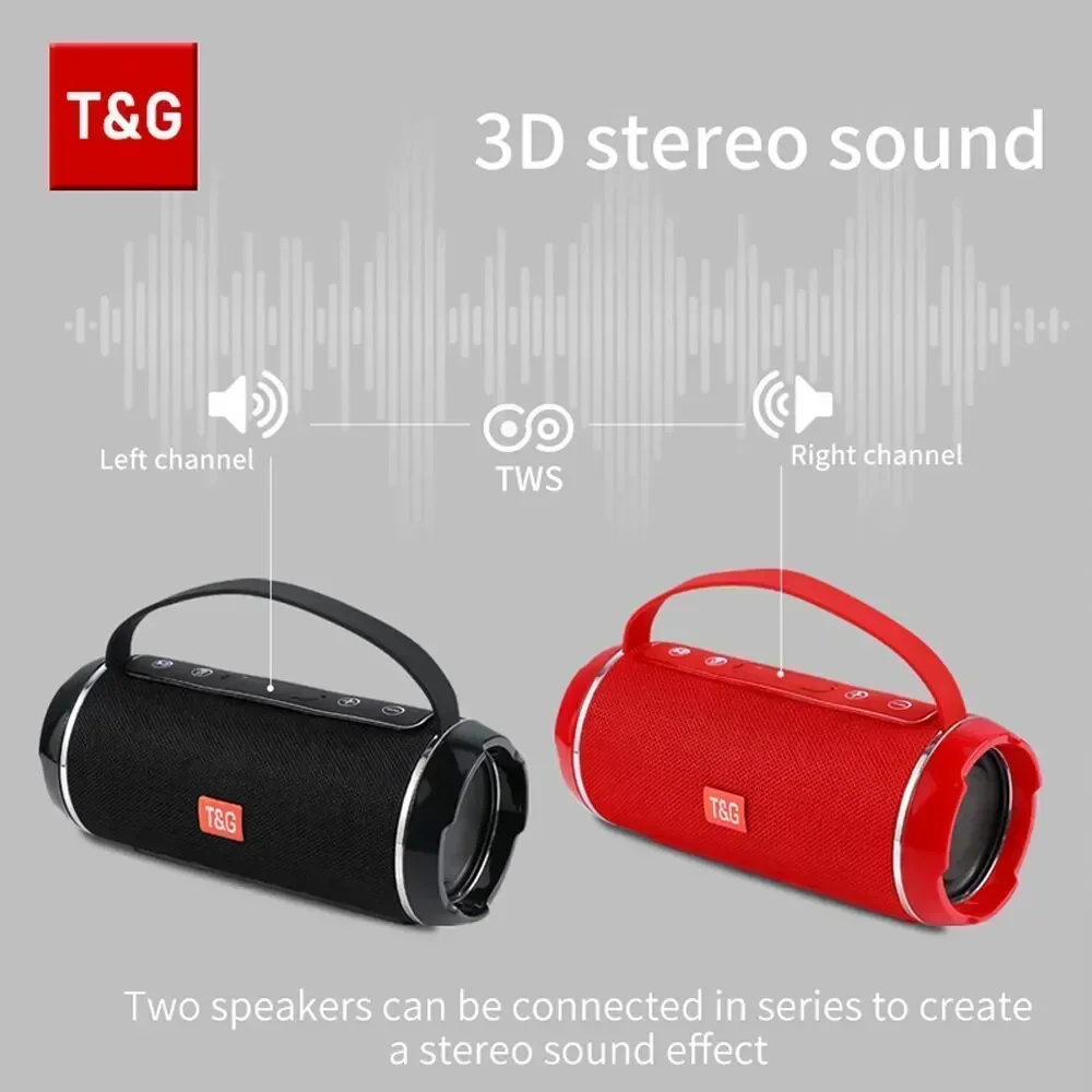 Portable Waterproof Bluetooth Speaker with Powerful 3D Stereo Sound and Hands-Free Capability