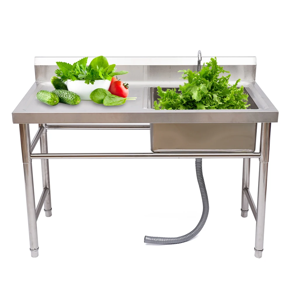 Commercial Kitchen Restaurant Sink 304 Stainless Steel Utility Sink 120X60X80cm