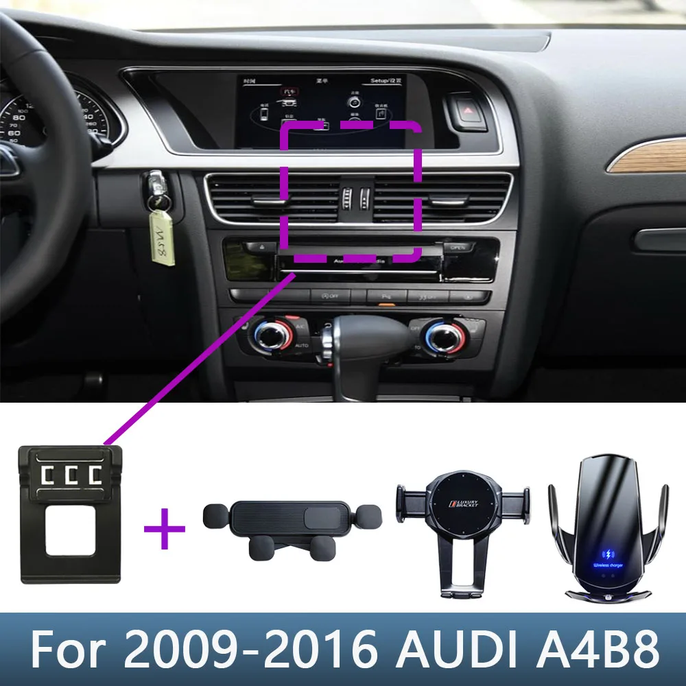 LUNQIN Car Phone Holder for 2008-2016 Audi Q5, 2014-2017 Audi SQ5 Auto  Accessories Navigation Bracket Interior Decoration Mobile Cell Phone Mount