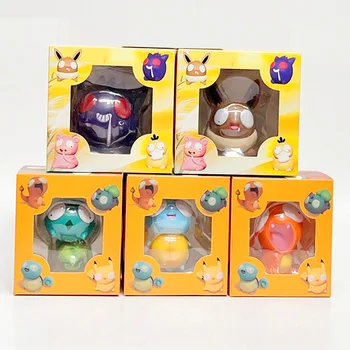 Pokemon Silly Figurines Kawaii Big Eyes Figure Fool Squirtle Funny Charmander Bulbasaur Cute Accessory Car Decoration Toys Gifts 1