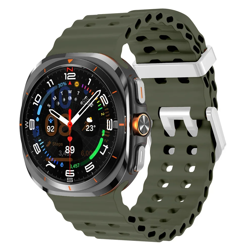 Marine Band Silicone Strap Bracelet for Galaxy Watch Ultra 47mm - Premium Sports Watchband Accessory