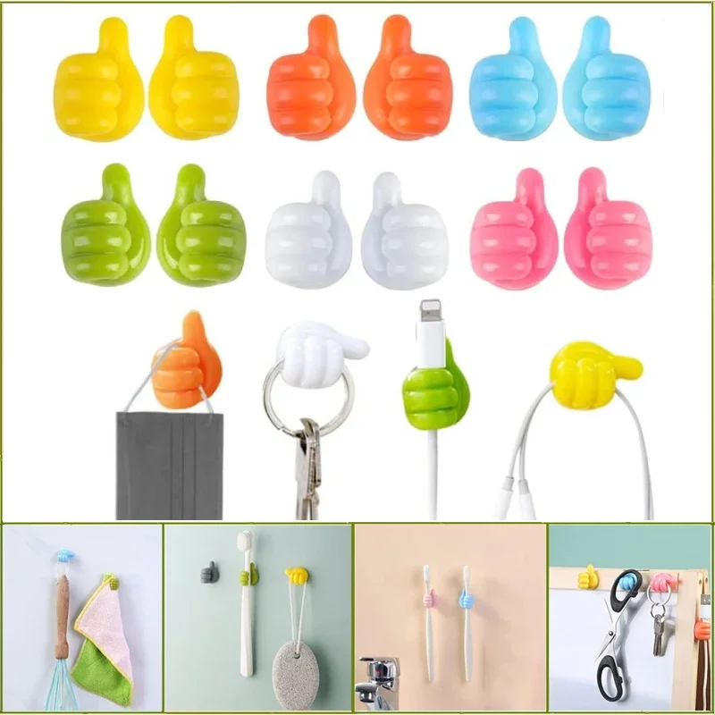 

Mini Hook Car Storag Organizer Gadget Decorations Hand-shaped Rubber Holder Glasses Cable Power Cord Charging Line Clips 9-Piece