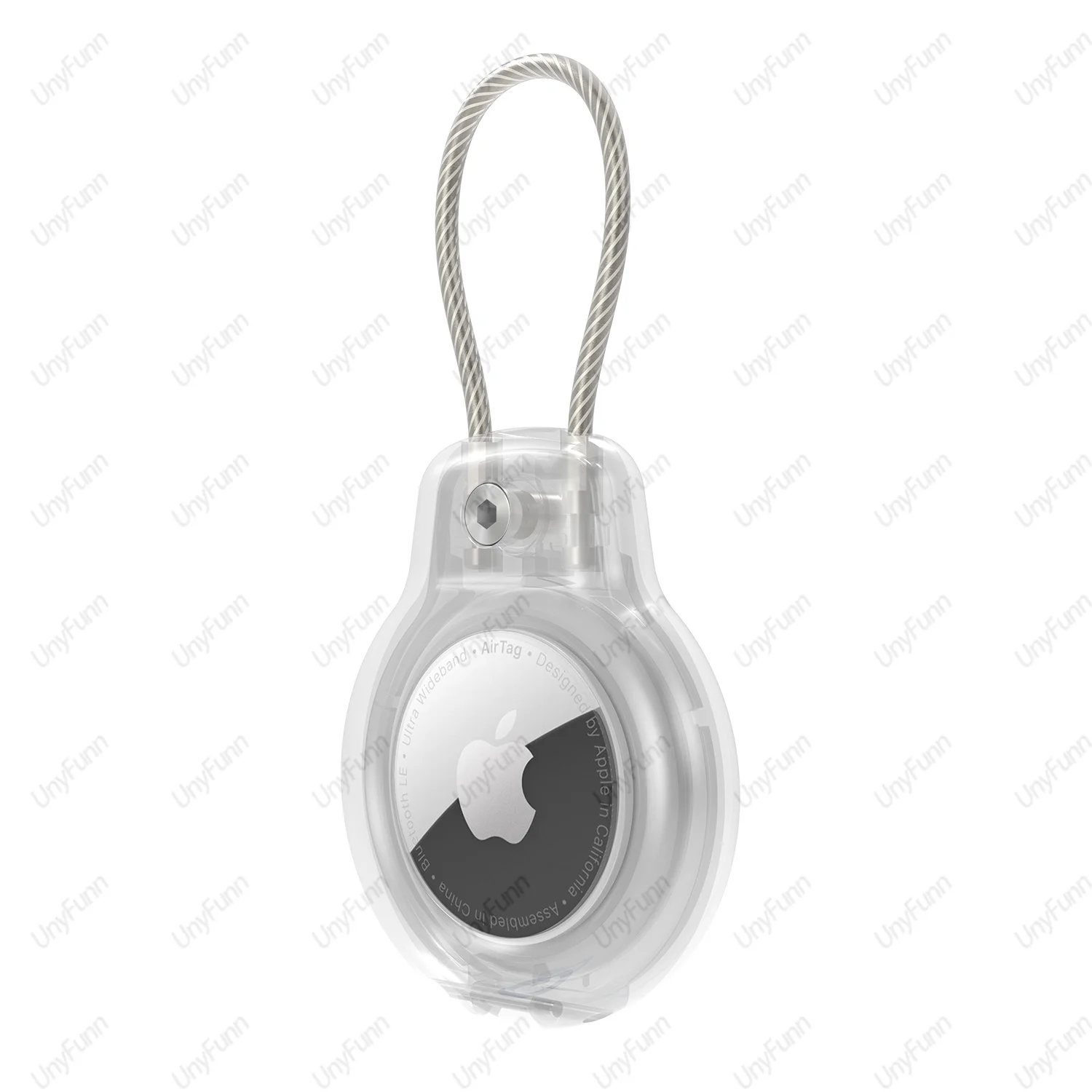 Secure AirTag Holder with Wire Cable for Keys, Pets, and Luggage