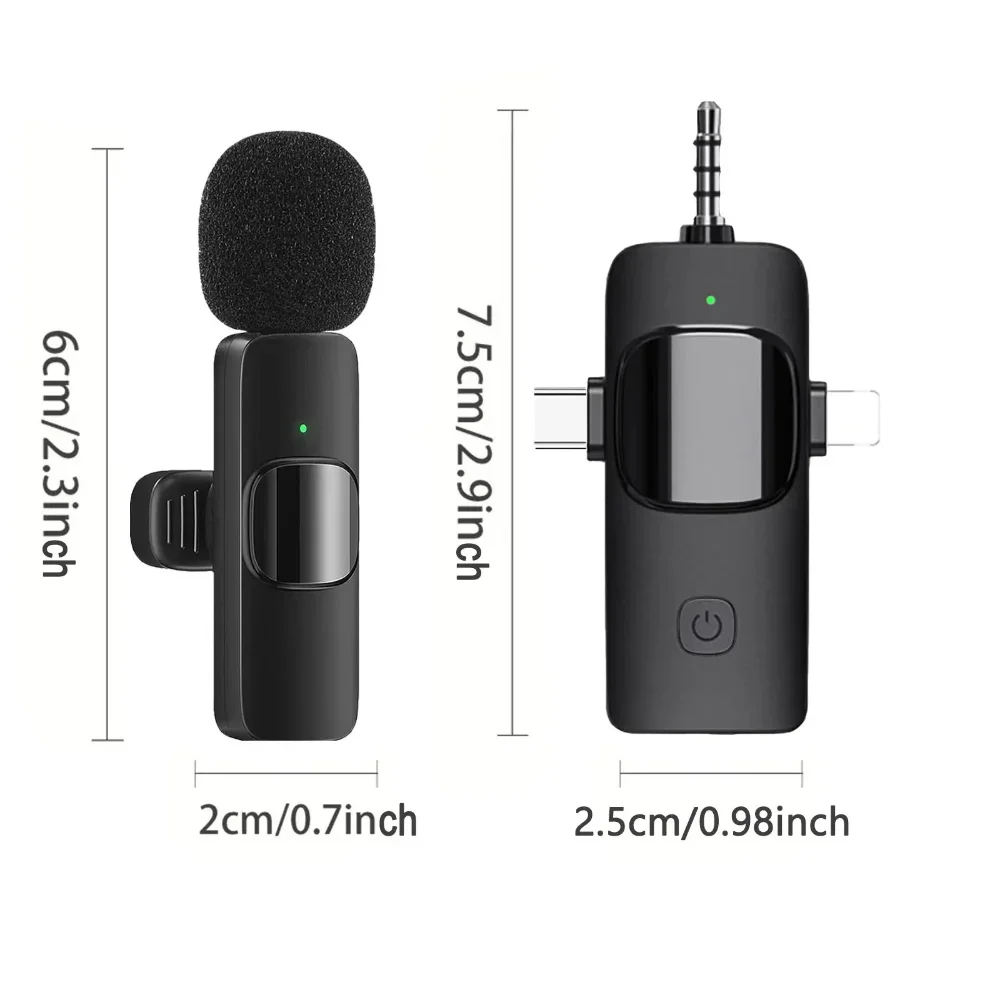 4 in 1 Wireless Lavalier Microphone for IPhone Camera PC Computer for Interviews Live Podcast Audio Video Recording Mic Vlog - Image 6