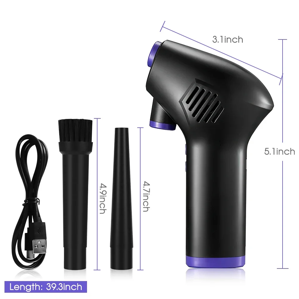 Wireless Air Duster handheld air blower computer cleaning kit USB Dust Blower Handheld Dust Collector Rechargable Large Capacity Portable for PC Laptop Car Clean Keyboard