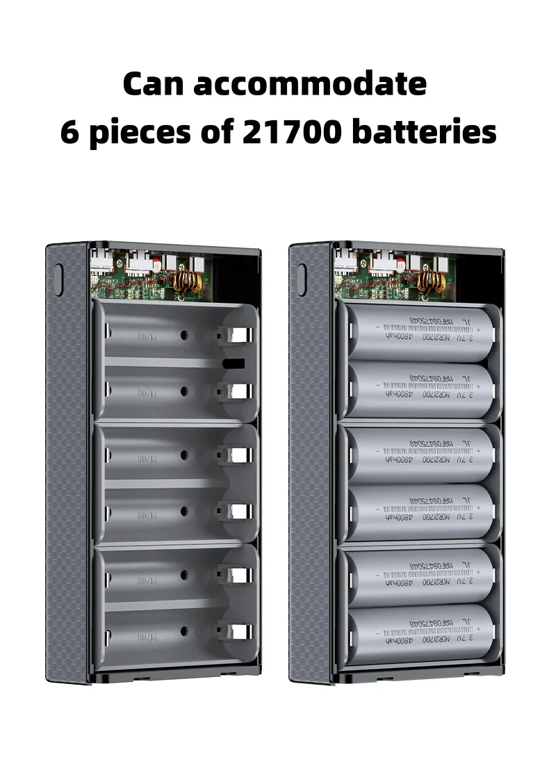 Miglior Kit Fai-da-Te per Power Bank PD100W a Ricarica Rapida, 20V 5A, Pacco Batterie 6x 21700, Portatile e Personalizzabile, Senza Saldatura, Facile da Assemblare - Image 3