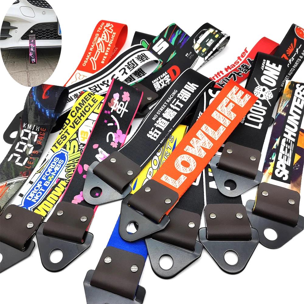 JDM Racing Style Tow Strap Universal Race Towing Bars Nylon Car Trailer
