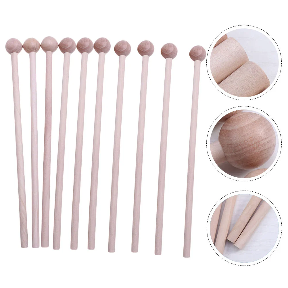 

10 Pcs Musical Instruments Mallet Percussion Stick Sticks Hammer Drum Wood Gadget