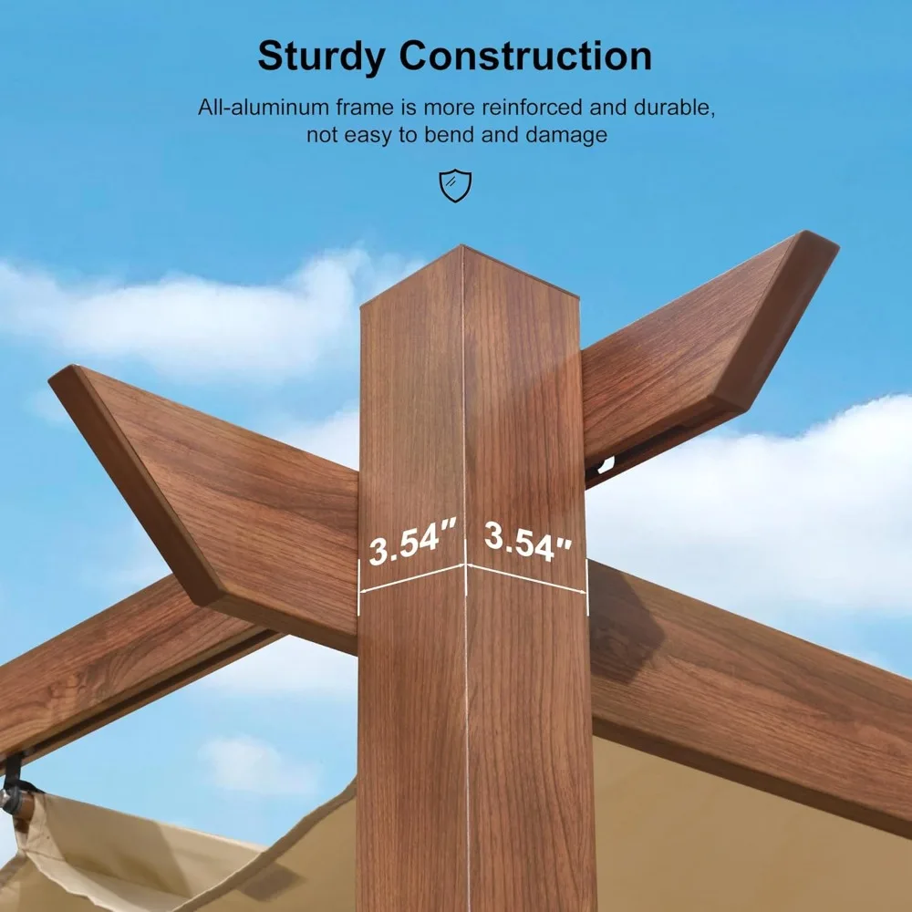 Outdoor retractable pergola image 6