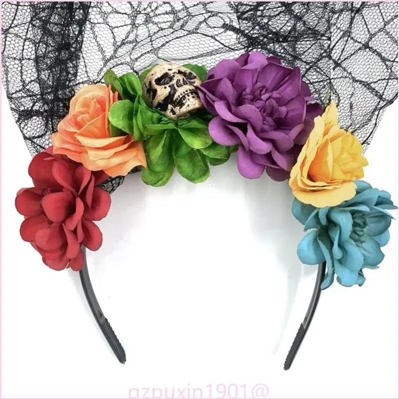 57qa Halloween Schleier Haarband Dark Serie Stirnband Lady Party Head Accessoires – Detail 9