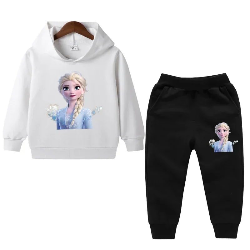 thumbnail image 1 of Ropa de primavera para niños, suéter de manga larga con capucha y pantalón de Frozen Elsa para niñas, conjuntos de 2 piezas, ropa para niñas pequeñas, 1 of 5