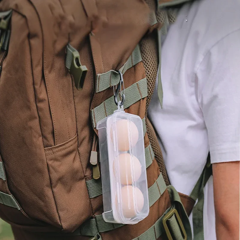 Portable Shockproof Eggs Box 3/4/8 Grids Storage Container Egg Holder Transparent Kitchen Organizer for Outdoor Camping Picnic 4