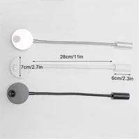 USB Charging Port Black Silver White led Reading Light 3000K 4000K 6000K 3W LED USB Gooseneck Wall Lamp for Hotel Home Bedside 2