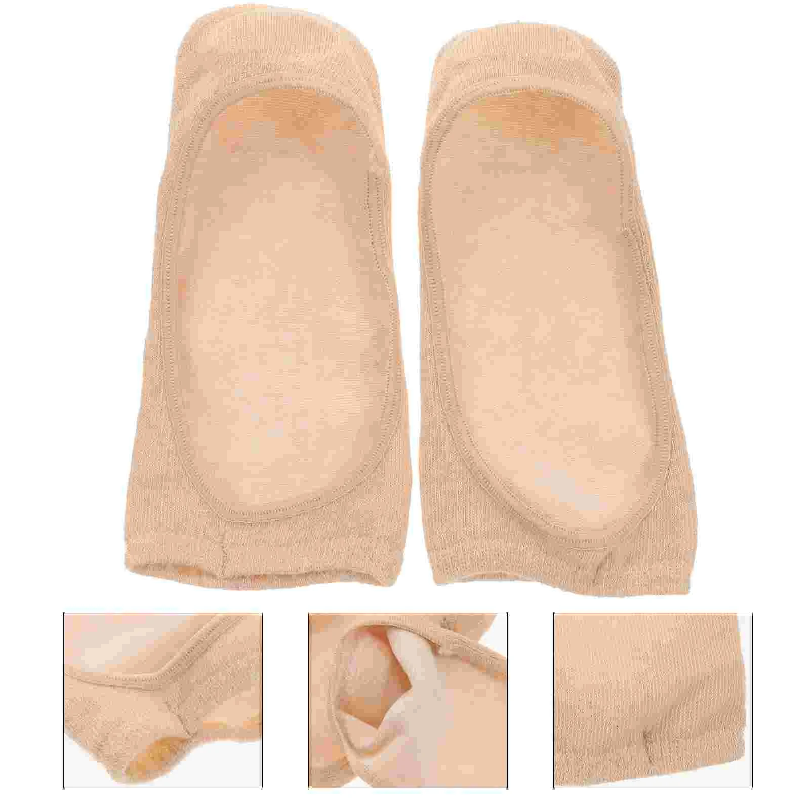 

3 Pairs of Bamboo Fiber Silicone Socks Anti-Skid Boat Socks Invisible Socks Shallow Mouth Socks (Skin Color)