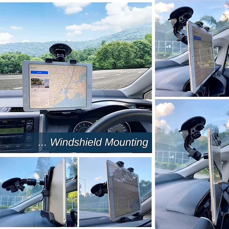 Tablet Car Holder Stand For iPad Air 1 2 Mini 2 3 4 Pro 9.7 10.5 Universal Windshield Car Mount For 7-11 inch Samsung Tab tablet holder
