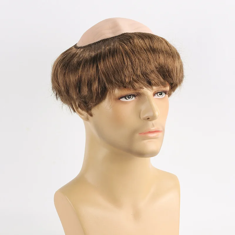 Funny Cosplay Bald Head Wig Monk Wig Novelty Brown Bald Cap Children Adult Monk Costume Suitable for Halloween Cos Wigs cosplay costume halloween party props