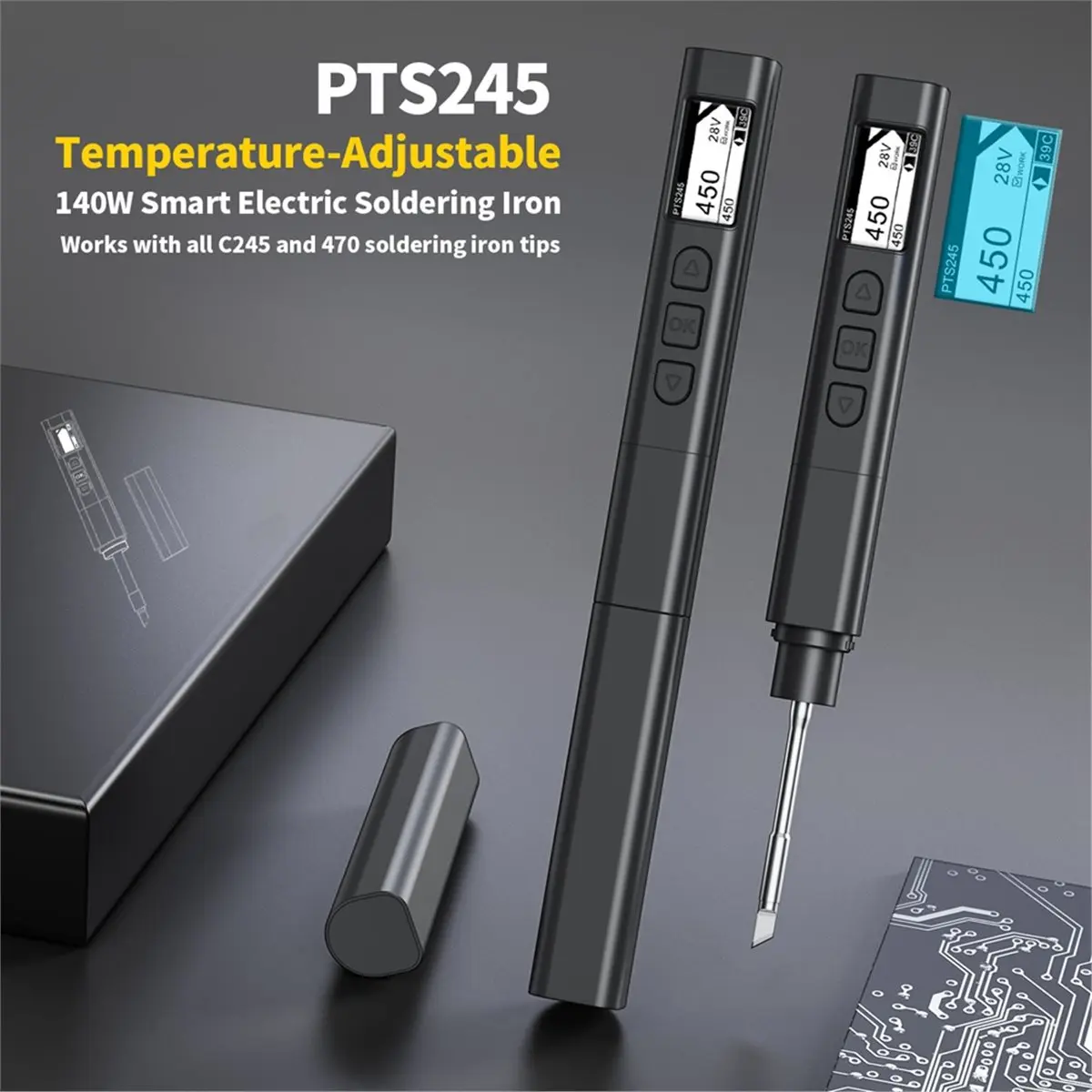 추수감사절 기념 PTS245 납땜 인두 키트 PD3.1 140W 스마트 디지털 미니 납땜 스테이션 전자 수리 DIY 납땜 키트
