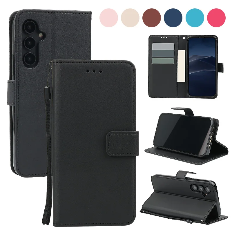 Leather Flip Wallet Phone Back Cover