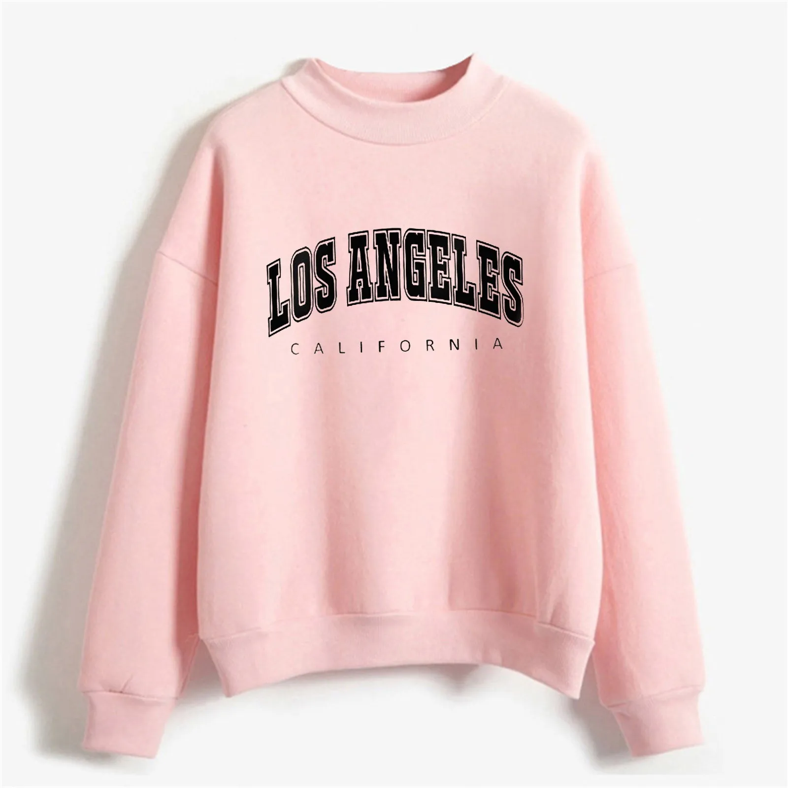 Los Angeles Print Sweatshirts Womens Harajuku Loose Crew Neck Hoodies Oversize Outdoor Sports Tracksuits Pullovers Sudaderas Top