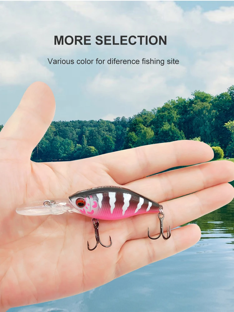 ESFISHING 전문 플로팅 하드 미끼 럭키 프린스 플러스 52mm 72mm 다이브 1.2m 워블러 파이크 낚시 루어 태클