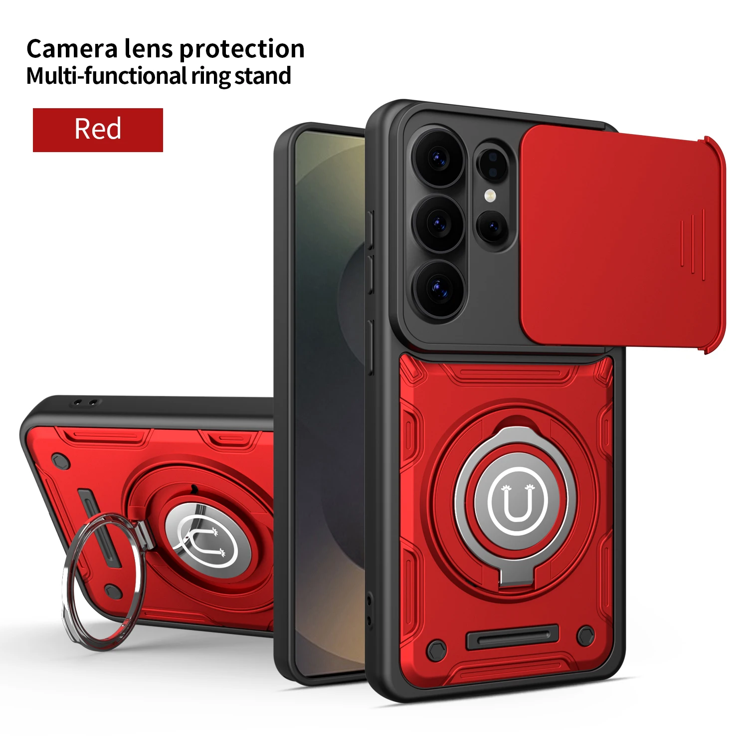 Shockproof Magnetic Phone Case with Lens Protection and Anti-Knock Design