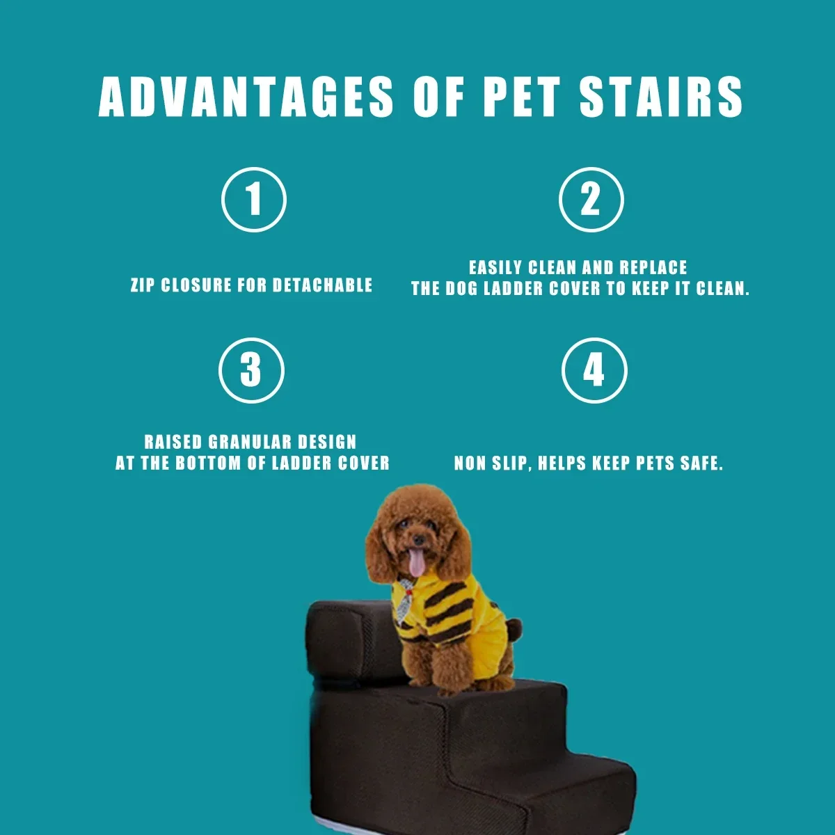 Pet Ladder Cover Non-Slip Detachable Zippered Mesh Fabric Stairs Cover Washable Dog Ramp Stair Pet Dog Supplies NEW