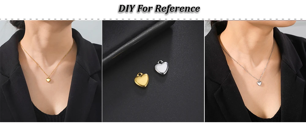 5 teile/los Großhandel Edelstahl Schlange Charms Liebe Herzen Anhänger Zubehör liefert DIY handgemachte Frauen Schmuck Ergebnisse – Detail 7