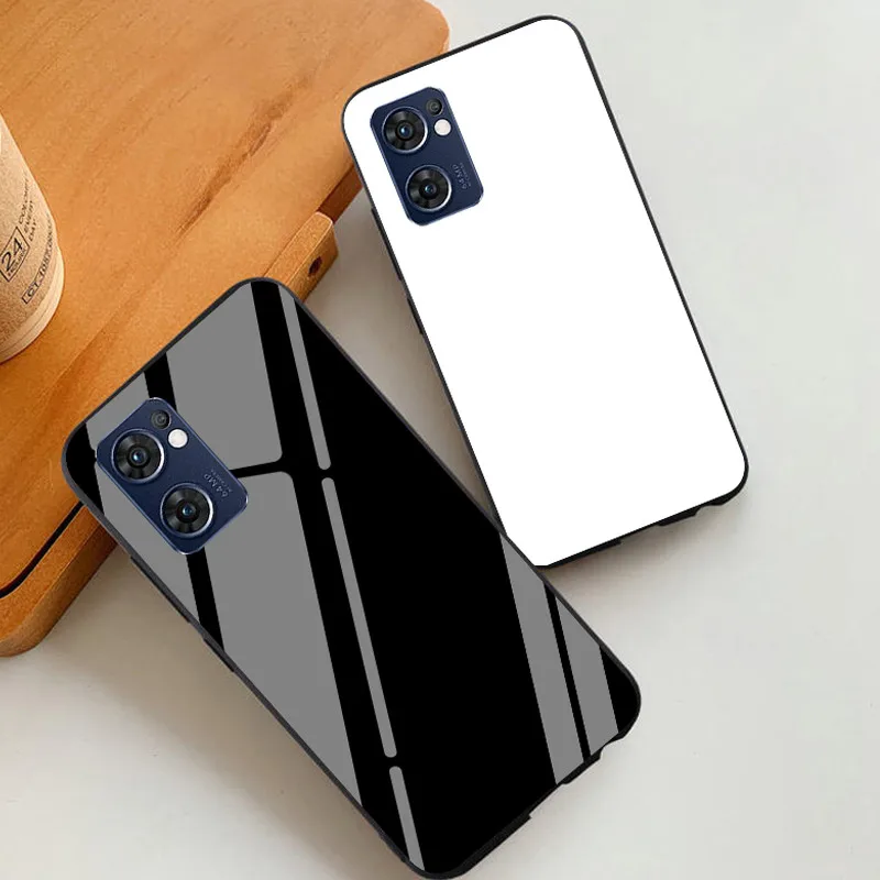 Custodia In Vetro Temperato Per Oppo Find X5 Lite Reno5 5G Reno 7 8 Lite Cover Realme9 4G Custodia Rigida Realme 9 Pro Plus Custodia Per Telefono Para