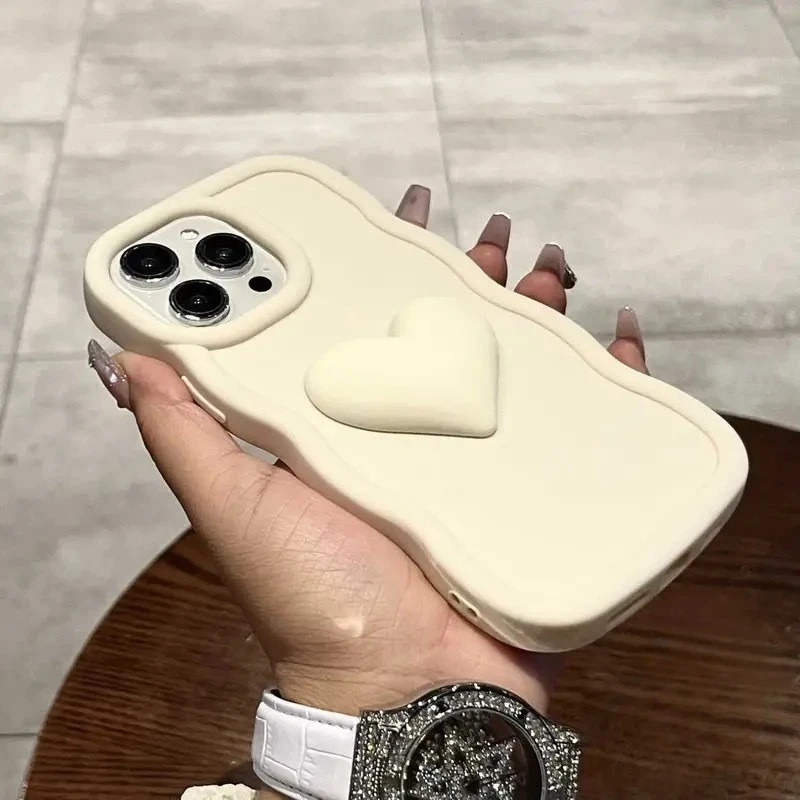3D Love Wave Heart Soft Shockproof Phone Case