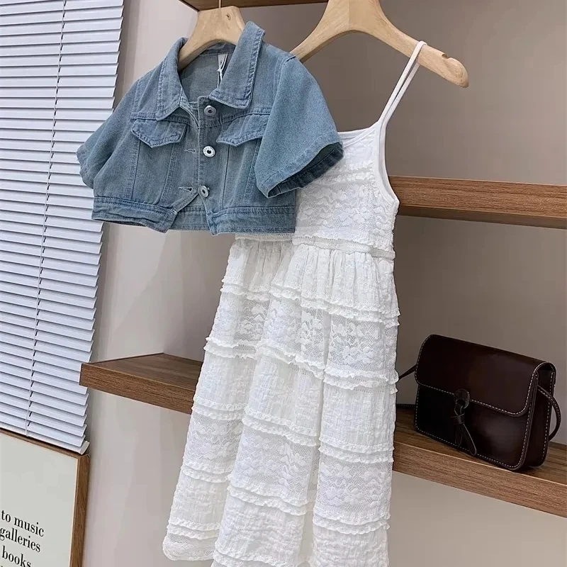 Girls Denim Lace Set 1