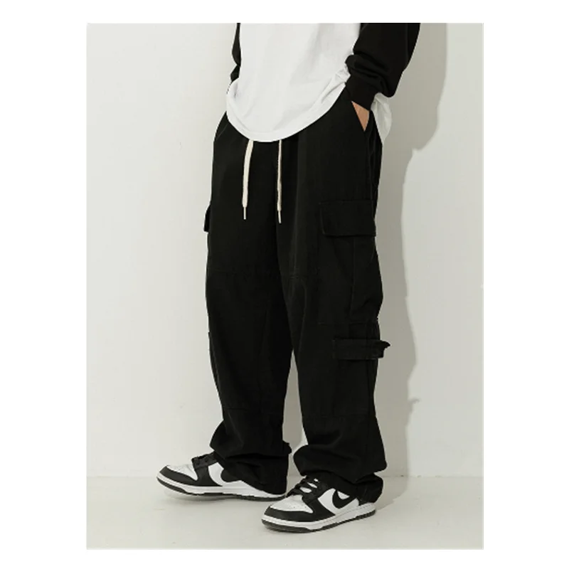 Men's Long Pants Men's Japanese Work Suit Pocket Casual Pants 2023 Autumn/Winter Loose Retro Versatile Cotton Long Pants L0009