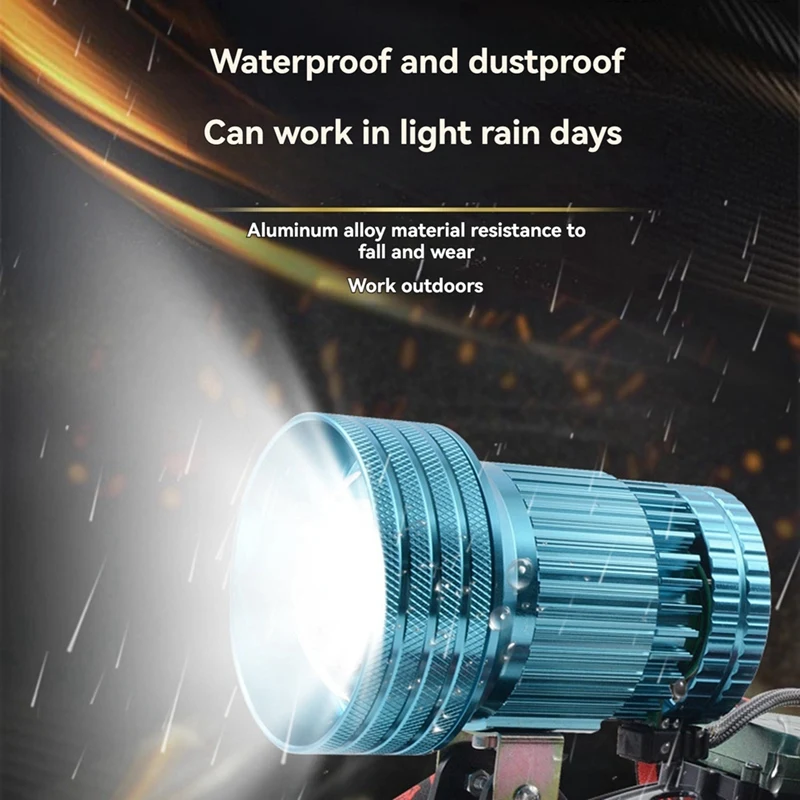 AT19-LED Zoomable Strong Light Telescopic Spotlight Long Range Spotlight Outdoor Black Pit Night Fishing Sea Mining Lamp