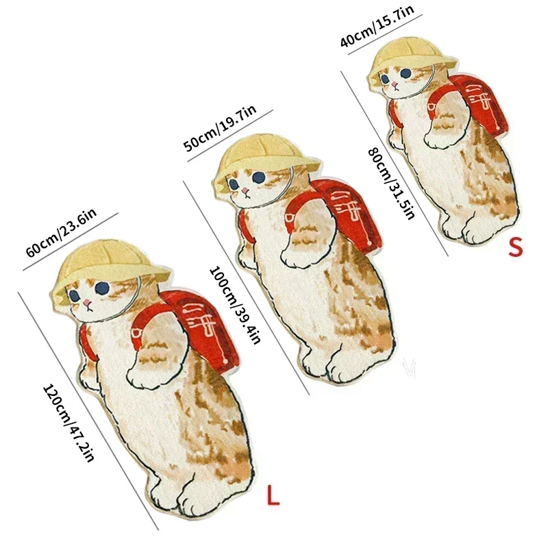 Floor Mat Cartoon Bedside Rug Cat Carpet Fluffy Cat Mat Irregular Floor Mat for Living Room Shaggy Area Rug Thicken Doormat Cute Home 카페트 floor mat,carpet mat,fun doormat,door mat
