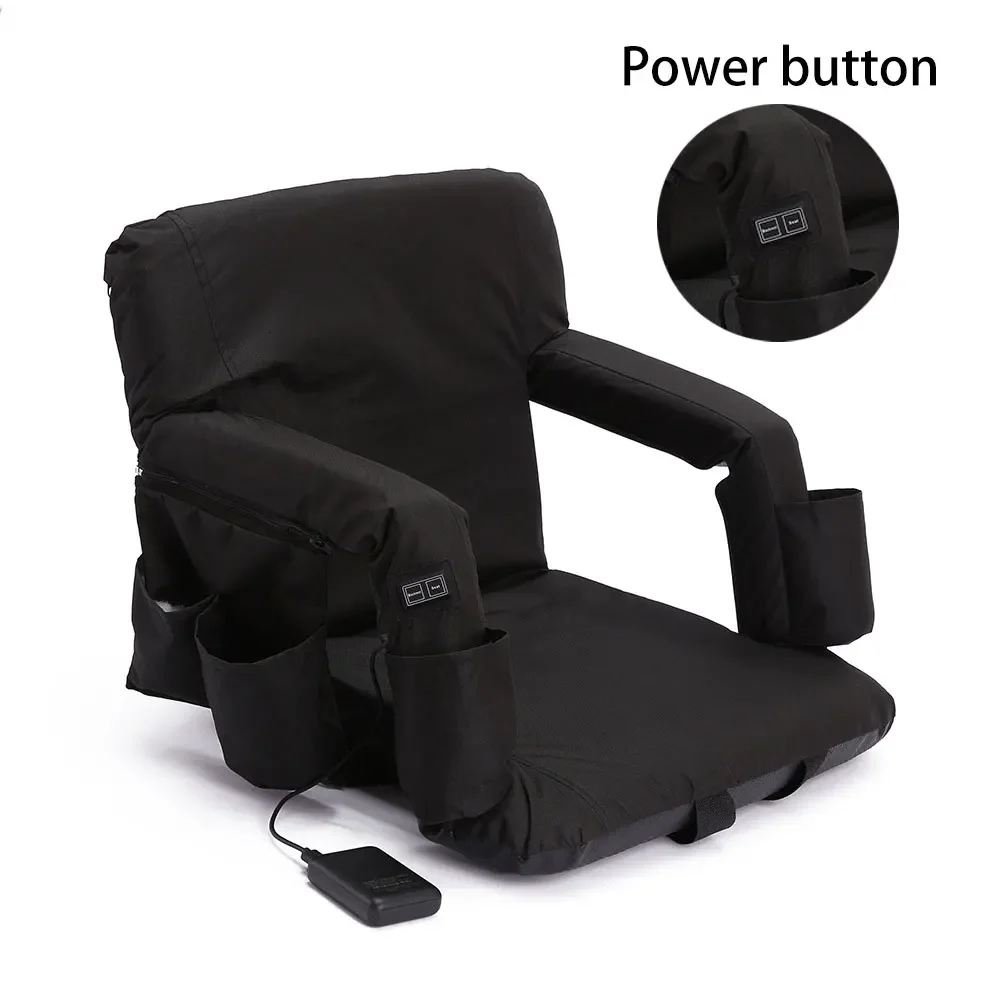 

Outdoor Folding Chair with Heated Cushion USB Heating Backrest Fishing Camping Chair for Stadium Bleacher Chair Portable Back