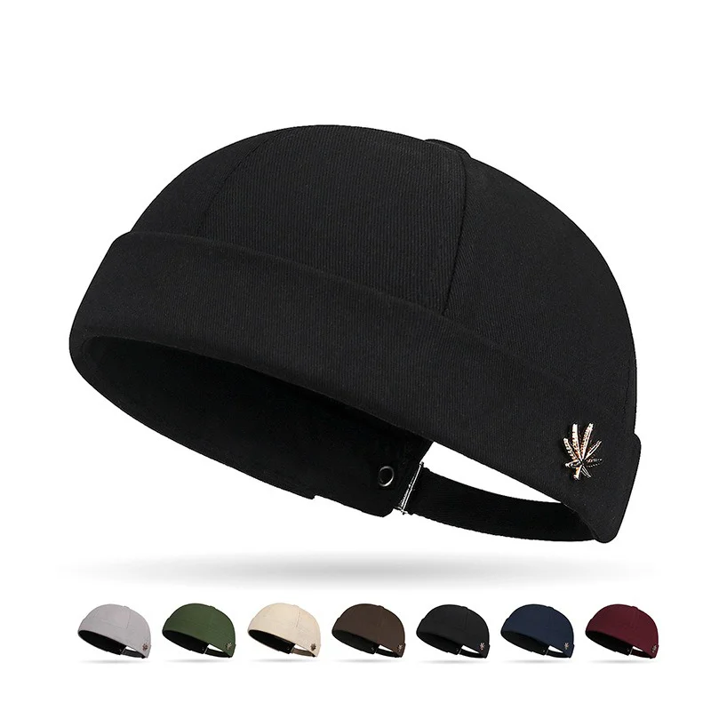 Four Seasons Beanie Hüte Herren Baseball Cap Lässige Mode Ahornblatt Metallkappe Gebogene Krempe Bowler Sonnenhut Outdoor Hut