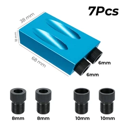 Pocket Hole Jig Kit: Woodworking Drill Guide & Hole Puncher with Drill Bit Set (7-15 Pieces) (7PCS)