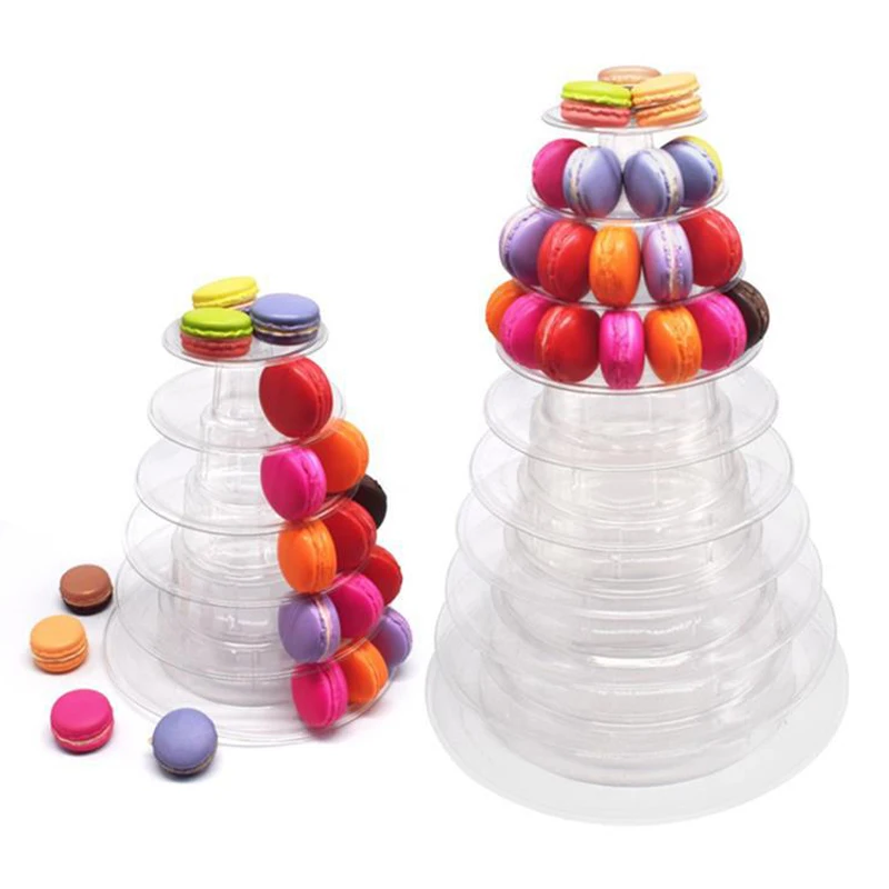 6/10-Tiers Macaron Display Stand Cupcake Tower Rack Cake Stands PVC Tray For Wedding Birthday Cake Decorating Tools Bakeware