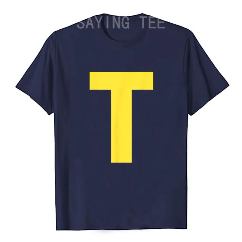 Buchstabe M, A, T-Gruppen Halloween Matching Team Easy Lazy Kostüm T-Shirt Humor Lustiges Alphabet A Chipmunk Paare Grafik-Outfit – Detail 8