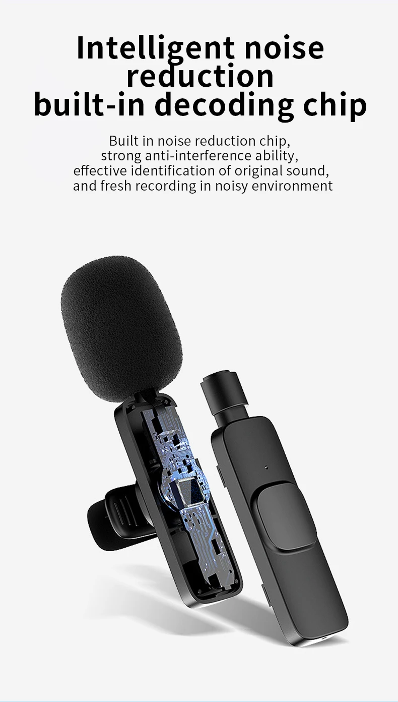 Microphone Sans Fil 2 en 1 Avec Réduction de Bruit Intelligente-7
