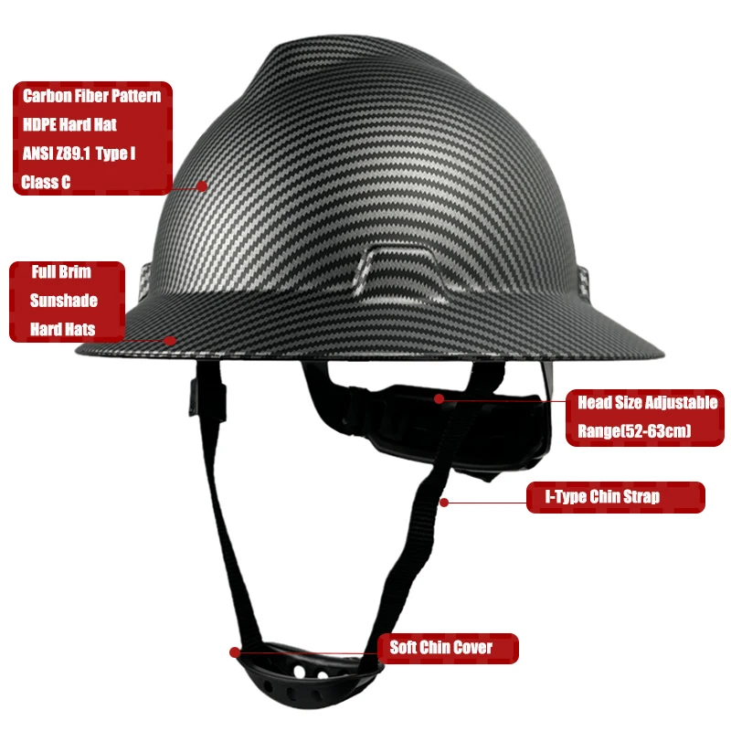 Seguridad Industrial Hard Hat Casco De Fibra De Carbono Para