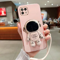 Elegant Glossy Square Phone Case with Cute Stand and Mirror Design - Moto G50 5G (Pink YHY)