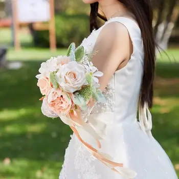 Bouquet per matrimoni per sposa, bouquet da sposa per decorazioni per feste nozze 37JD