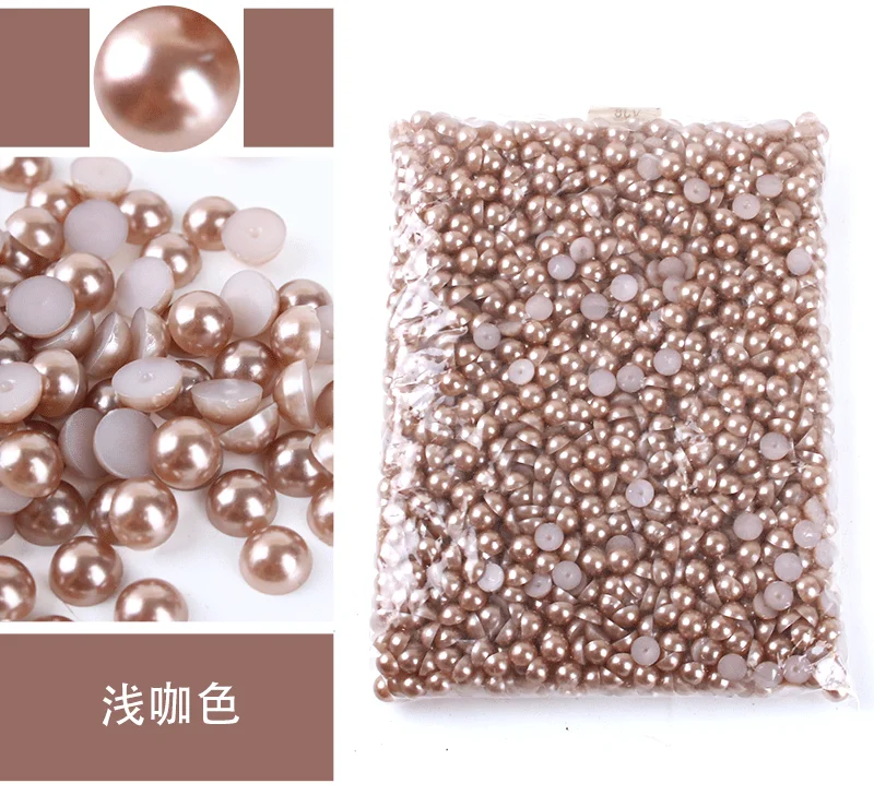 Mixed Size Colorful ABS Pearl Flat Back Rhinestones for Nail Art & Jewelry Crafting