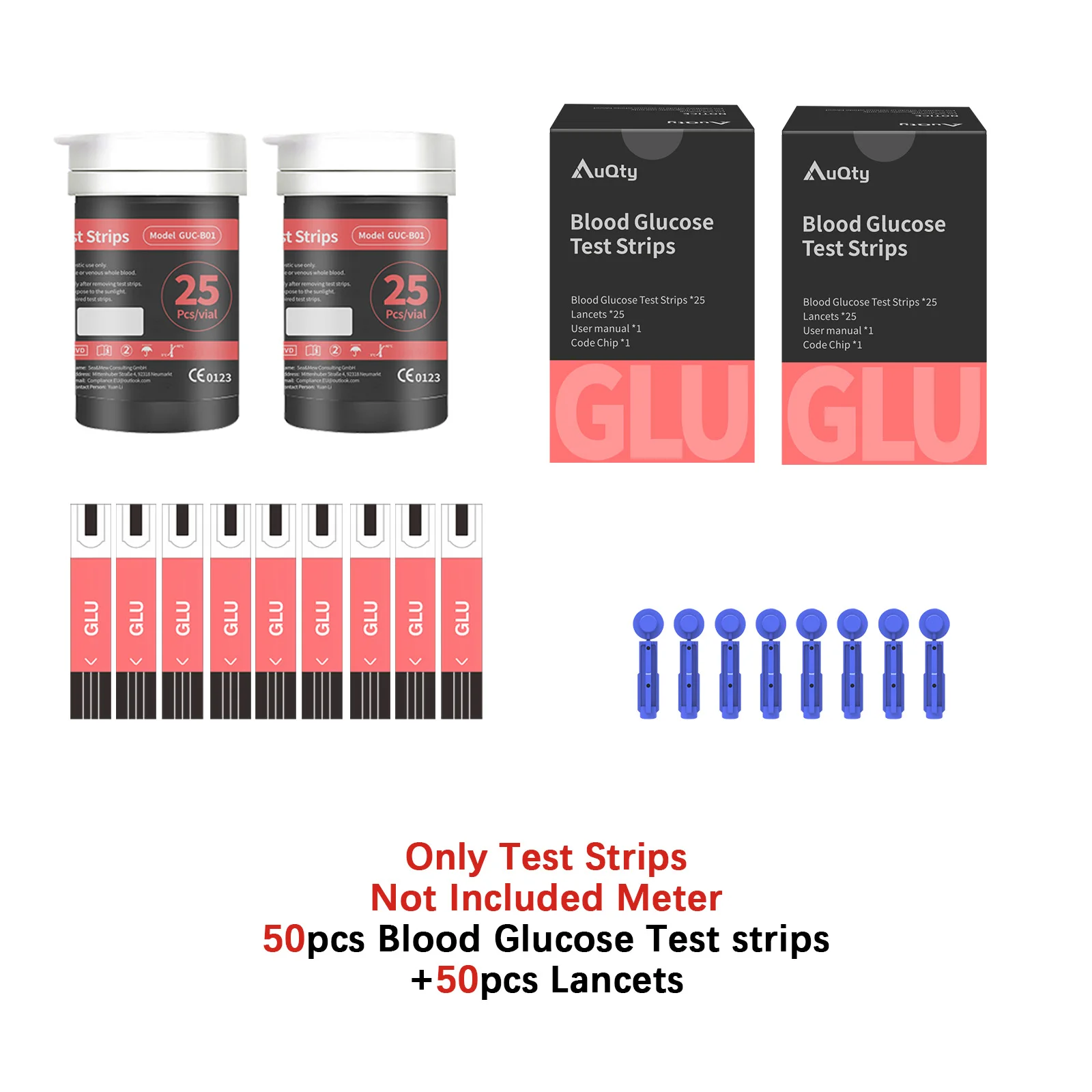 50Glu Strip-No Meter