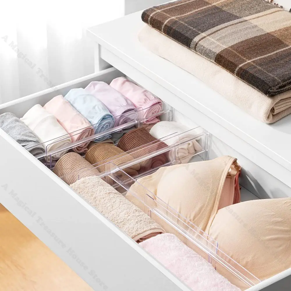 Drawer Dividers Organizers Adjustable Cabinet Storage Clothes Drawer  Organizer Clear Drawers Separators Kitchen Bedroom Tools - AliExpress