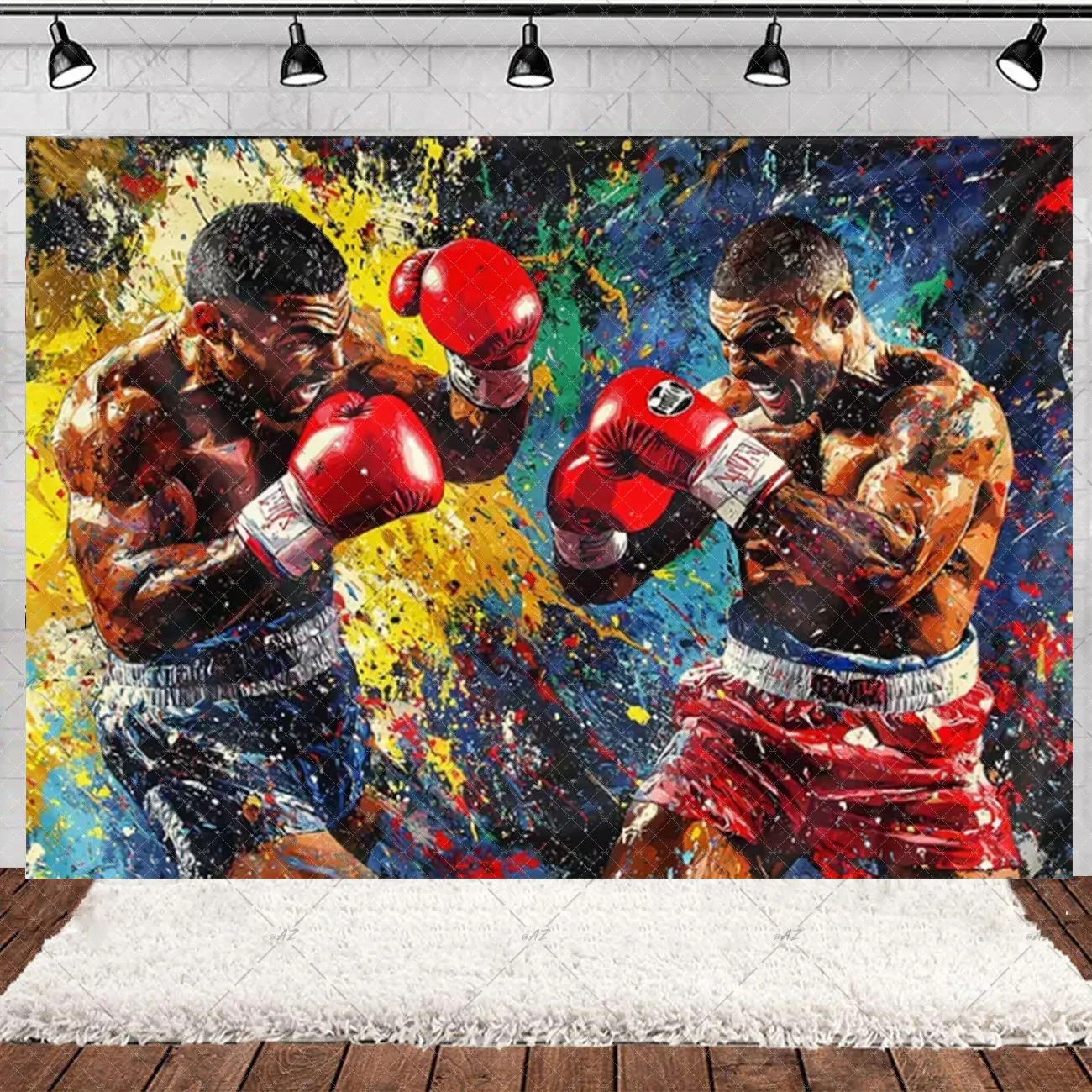Boxthema Geburtstagsparty Dekoration Kampfsport Hintergrund Boxhandschuhe Boxer Challenge Spiel Banner Poster Fotostudio Requisiten – Detail 12